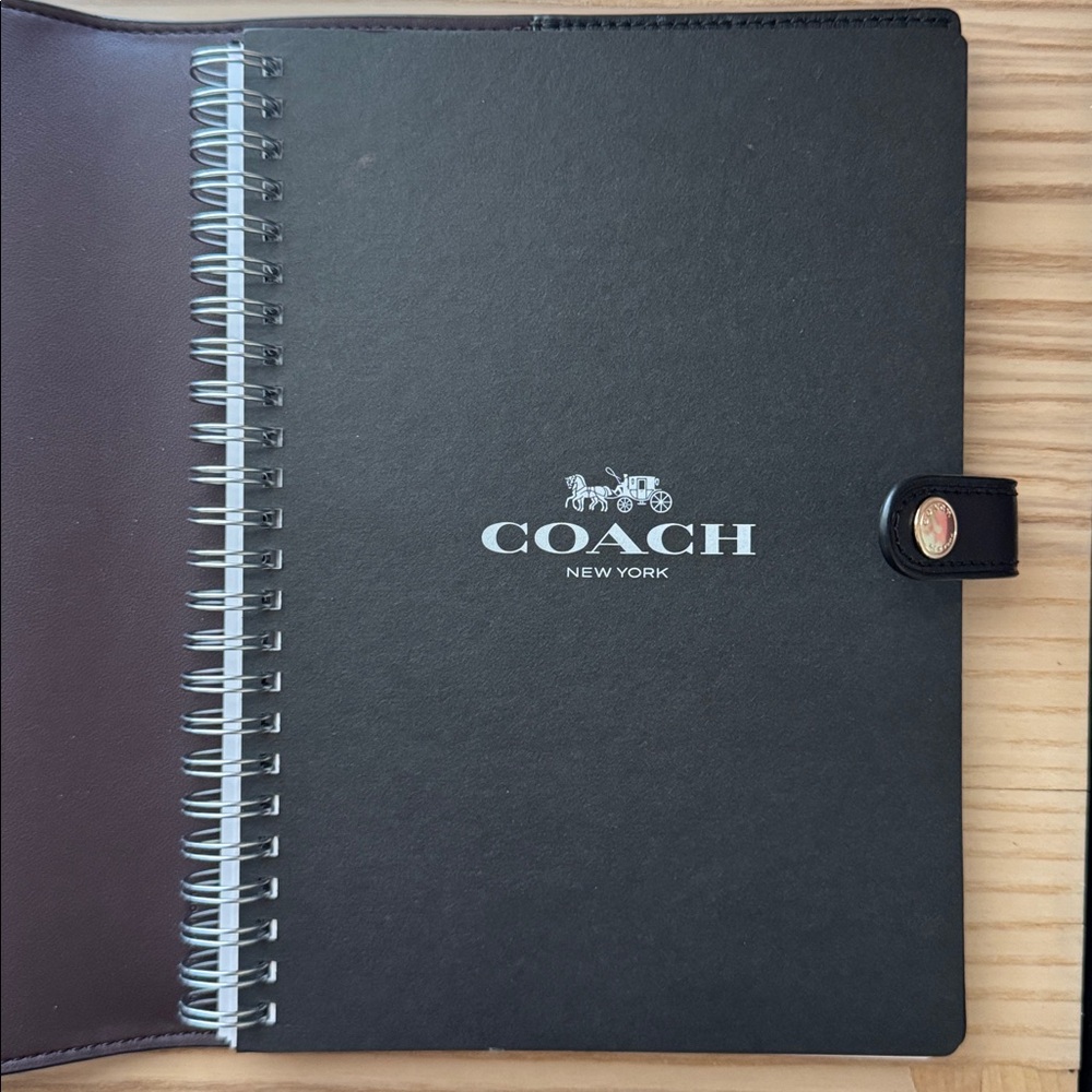Coach Signature Canvas Notebook Cover Brown Black Monogram with Notebook - Picture 3 of 7